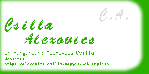 csilla alexovics business card